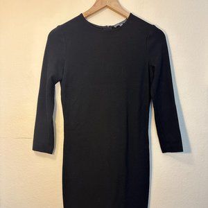 Vince Classic Midi Long Sleeve Black Dress